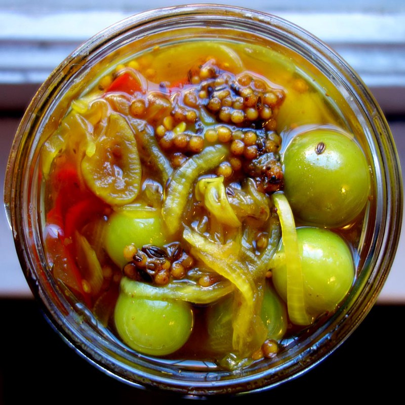 Spicy Green Tomato Pickles Recipe 